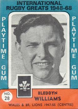 1968 Playtime Gum International Rugby Greats 1948-68 #28 Bleddyn Williams Front